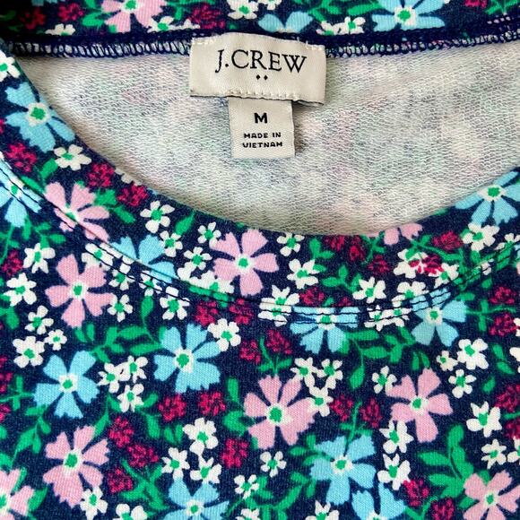 J. Crew Blue Floral Long Sleeve Tee Size Medium - Picture 4 of 5